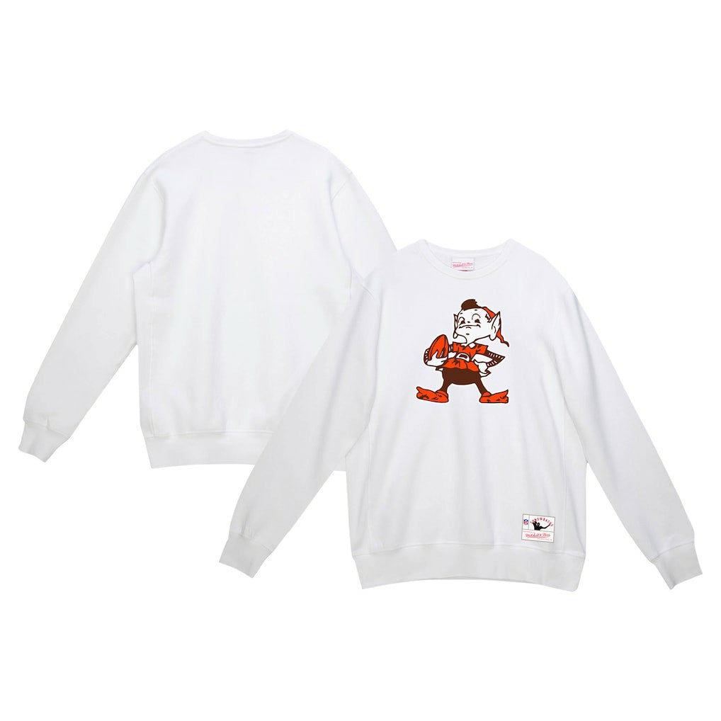 Cleveland Browns Basic Fleece Pullover Sweatshirt - White on sale