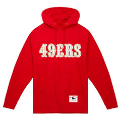 San Francisco 49ers Team Wordmark Vintage Pullover Hoodie - Scarlet discount