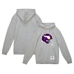 Minnesota Vikings Helmet Logo Vintage Pullover Hoodie - Heather Gray sale