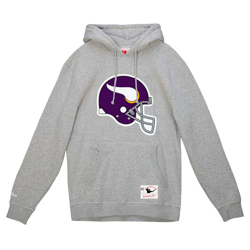 Minnesota Vikings Helmet Logo Vintage Pullover Hoodie - Heather Gray sale