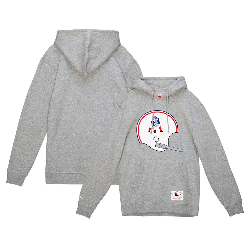 New England Patriots Helmet Logo Vintage Pullover Hoodie - Heather Gray online