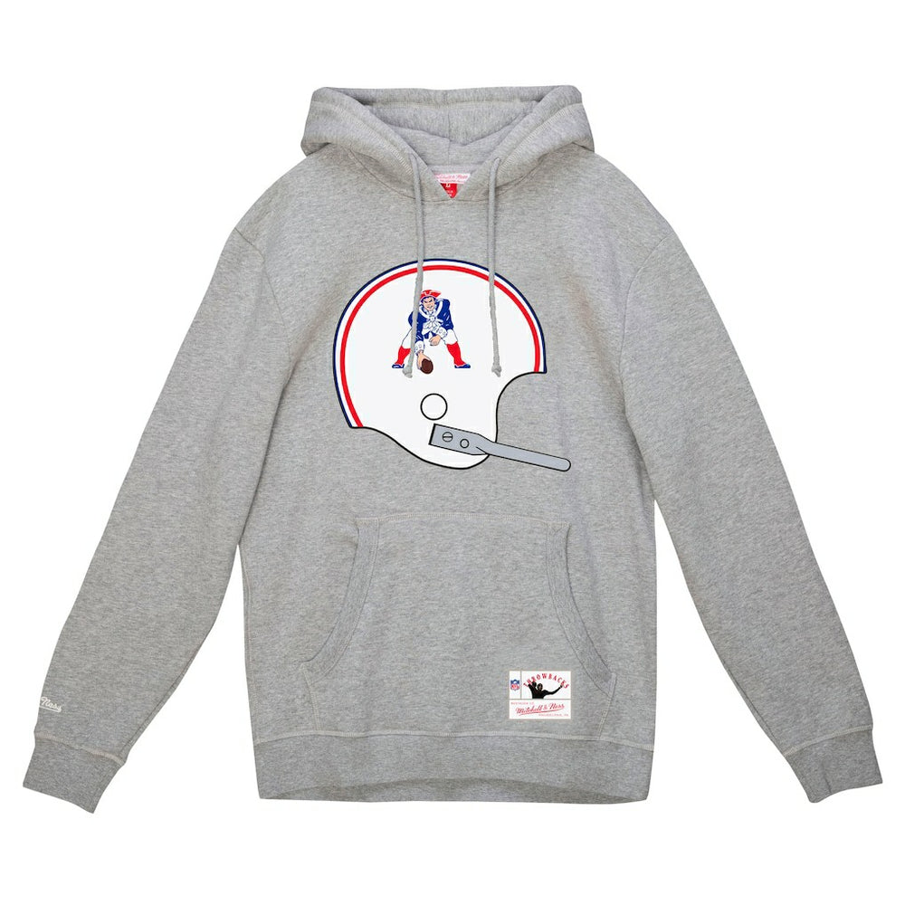 New England Patriots Helmet Logo Vintage Pullover Hoodie - Heather Gray online