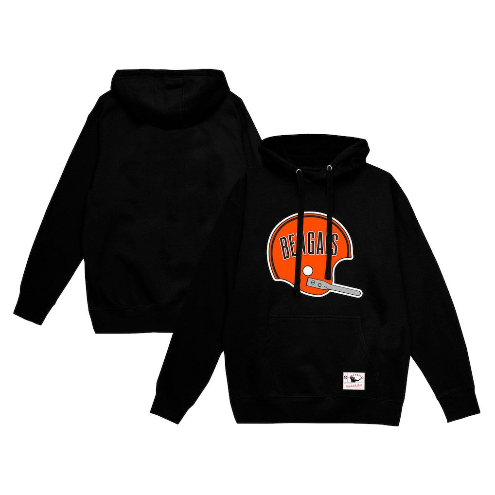Cincinnati Bengals Helmet Logo Vintage Pullover Hoodie - Black sale