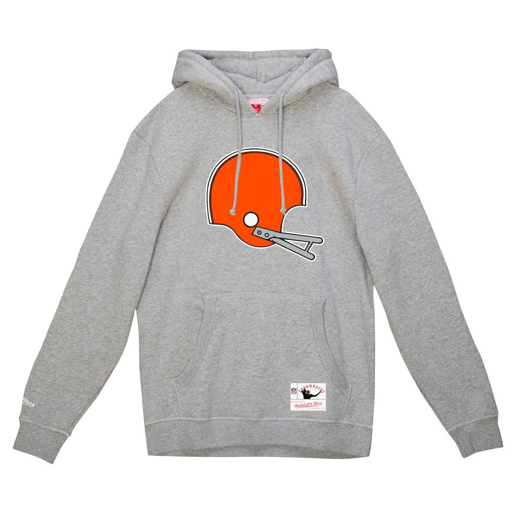 Cleveland Browns Helmet Logo Vintage Pullover Hoodie - Heather Gray outlet