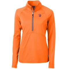 Tampa Bay Buccaneers Cutter & Buck Women's DryTec Adapt Eco Knit Stretch Recycled Raglan Half-Zip Top - Orange on sale