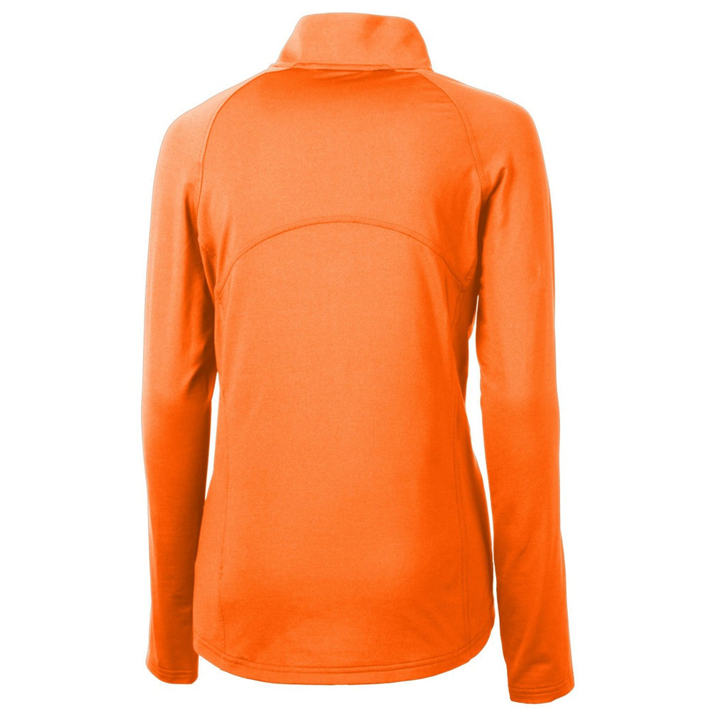 Tampa Bay Buccaneers Cutter & Buck Women's DryTec Adapt Eco Knit Stretch Recycled Raglan Half-Zip Top - Orange on sale