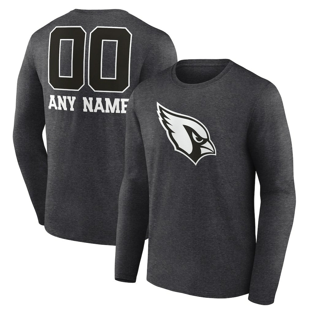 Arizona Cardinals Personalized Name & Number Monochrome Long Sleeve T-Shirt - Charcoal sale