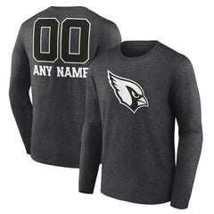 Arizona Cardinals Personalized Name & Number Monochrome Long Sleeve T-Shirt - Charcoal sale