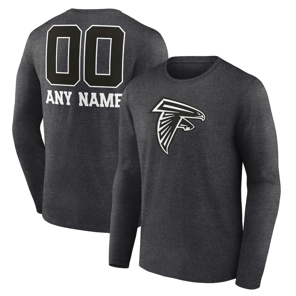 Atlanta Falcons Personalized Name & Number Monochrome Long Sleeve T-Shirt - Charcoal cheap