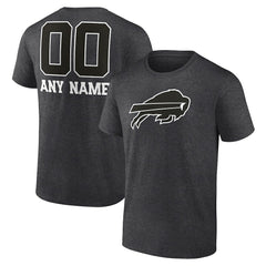 Buffalo Bills Personalized Name & Number Monochrome T-Shirt - Charcoal outlet