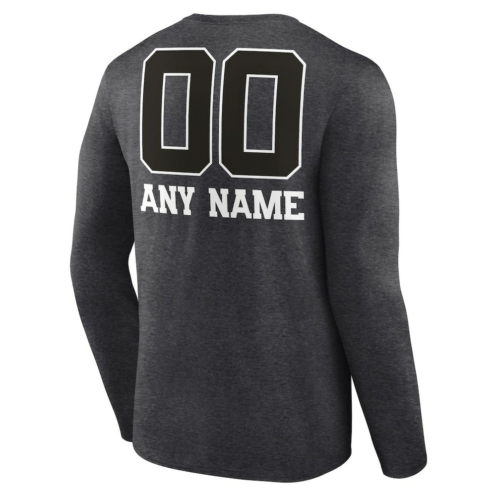 Carolina Panthers Personalized Name & Number Monochrome Long Sleeve T-Shirt - Charcoal outlet