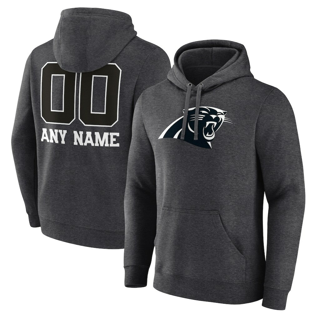 Carolina Panthers Personalized Name & Number Monochrome Pullover Hoodie - Charcoal outlet