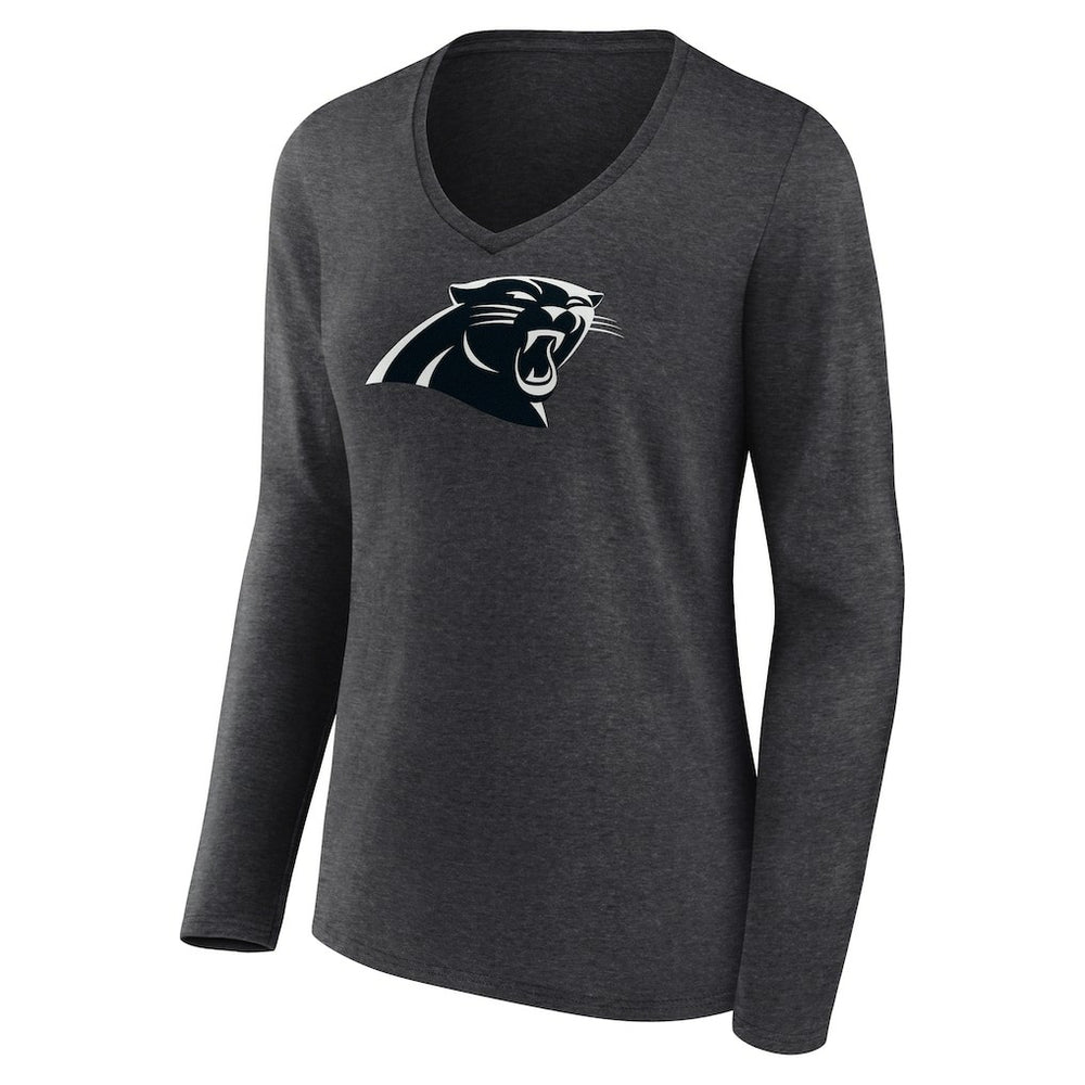 Carolina Panthers Women's Personalized Name & Number Monochrome V-neck T-Shirt - Charcoal cheap