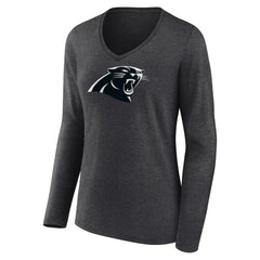 Carolina Panthers Women's Personalized Name & Number Monochrome V-neck T-Shirt - Charcoal cheap