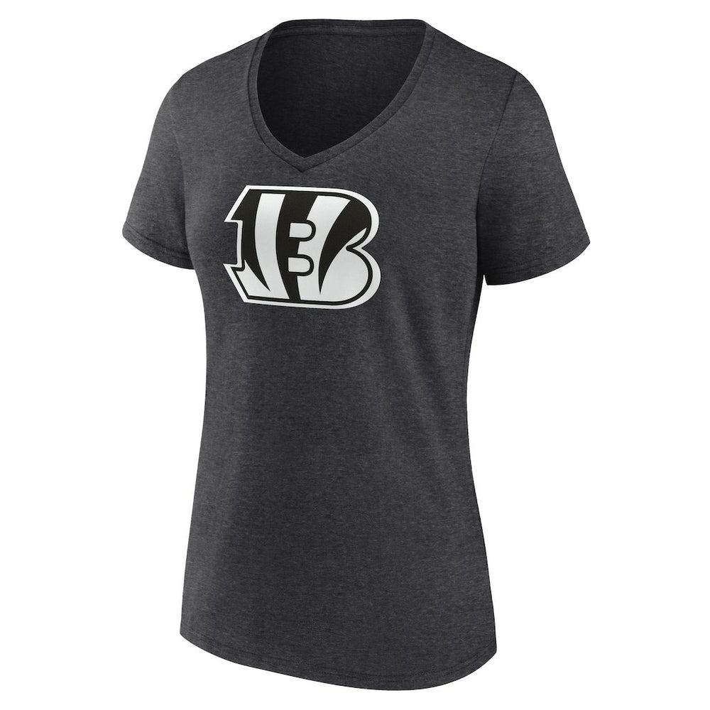 Cincinnati Bengals Women's Personalized Name & Number Monochrome V-Neck Long Sleeve T-Shirt - Charcoal outlet