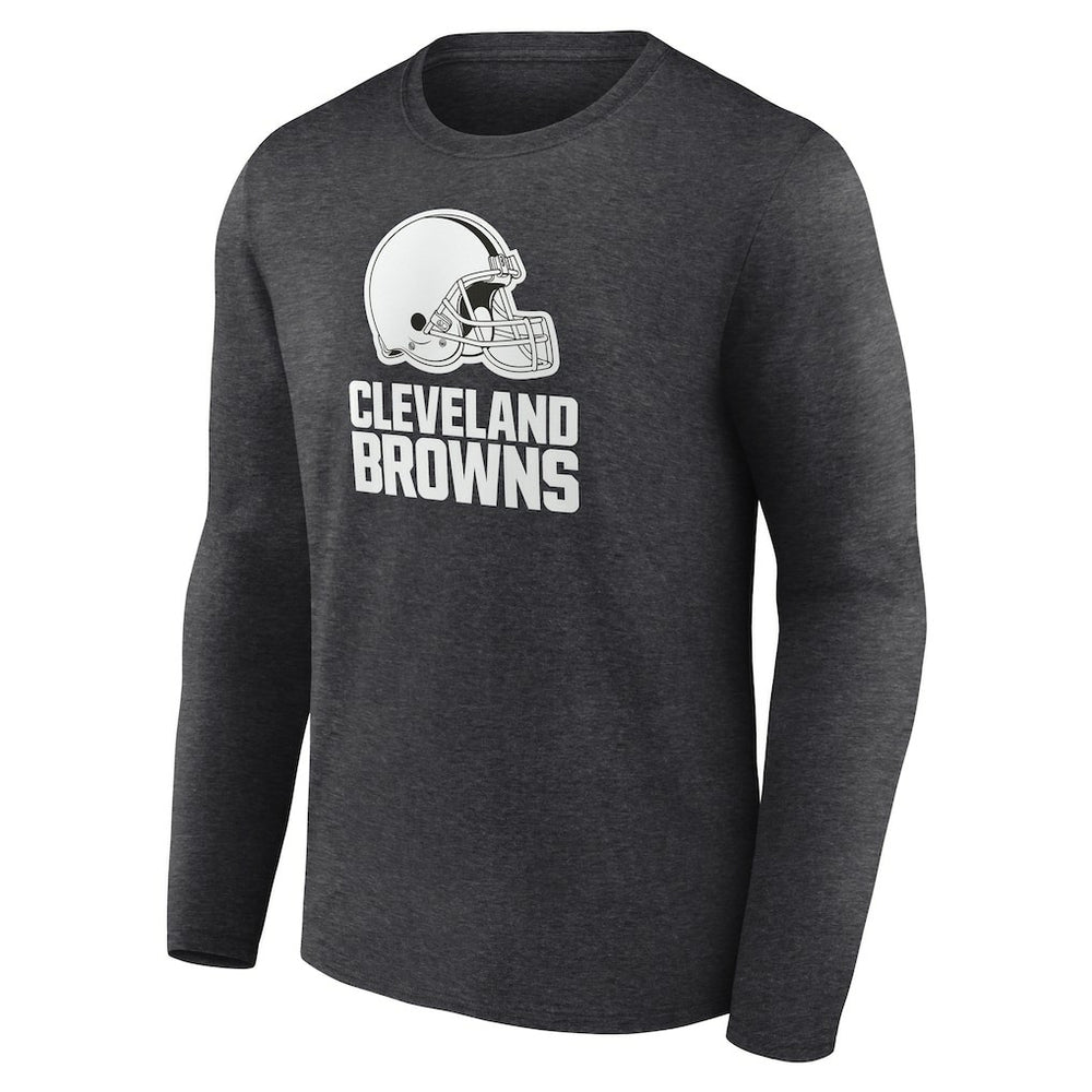 Cleveland Browns Personalized Name & Number Monochrome Long Sleeve T-Shirt - Charcoal on sale