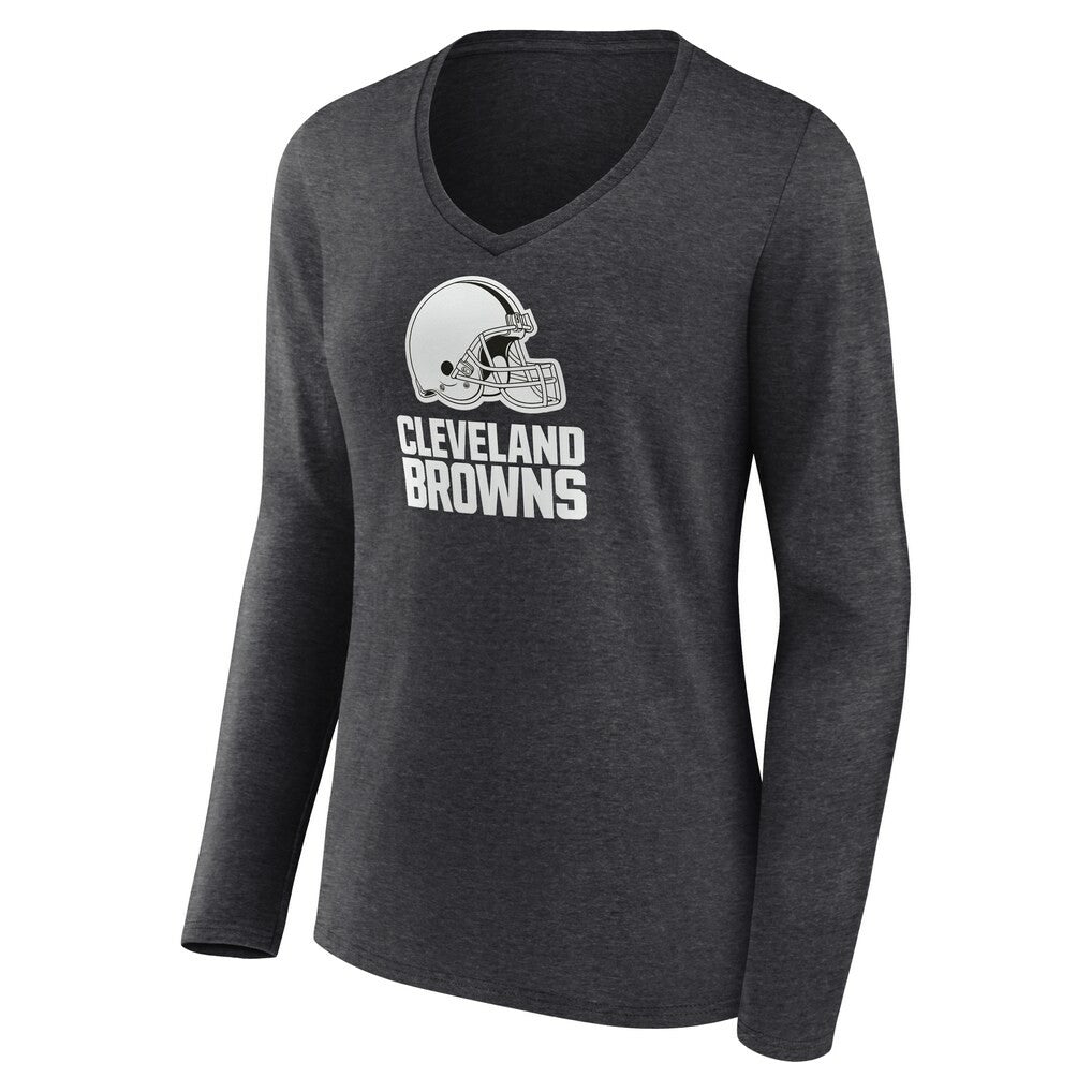 Cleveland Browns Women's Personalized Name & Number Monochrome V-neck T-Shirt - Charcoal online