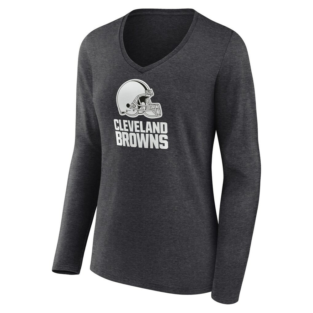 Cleveland Browns Women's Personalized Name & Number Monochrome V-neck T-Shirt - Charcoal online