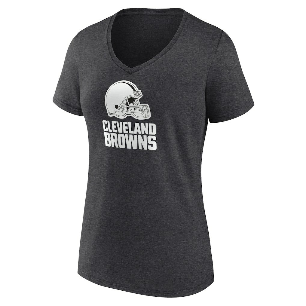 Cleveland Browns Women's Personalized Name & Number Monochrome V-Neck Long Sleeve T-Shirt - Charcoal sale
