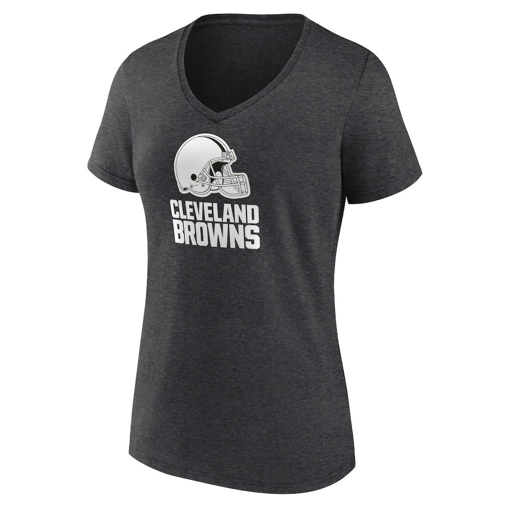 Cleveland Browns Women's Personalized Name & Number Monochrome V-Neck Long Sleeve T-Shirt - Charcoal sale
