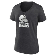 Cleveland Browns Women's Personalized Name & Number Monochrome V-Neck Long Sleeve T-Shirt - Charcoal sale