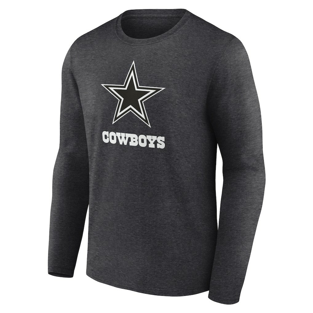 Dallas Cowboys Personalized Name & Number Monochrome Long Sleeve T-Shirt - Charcoal for sale