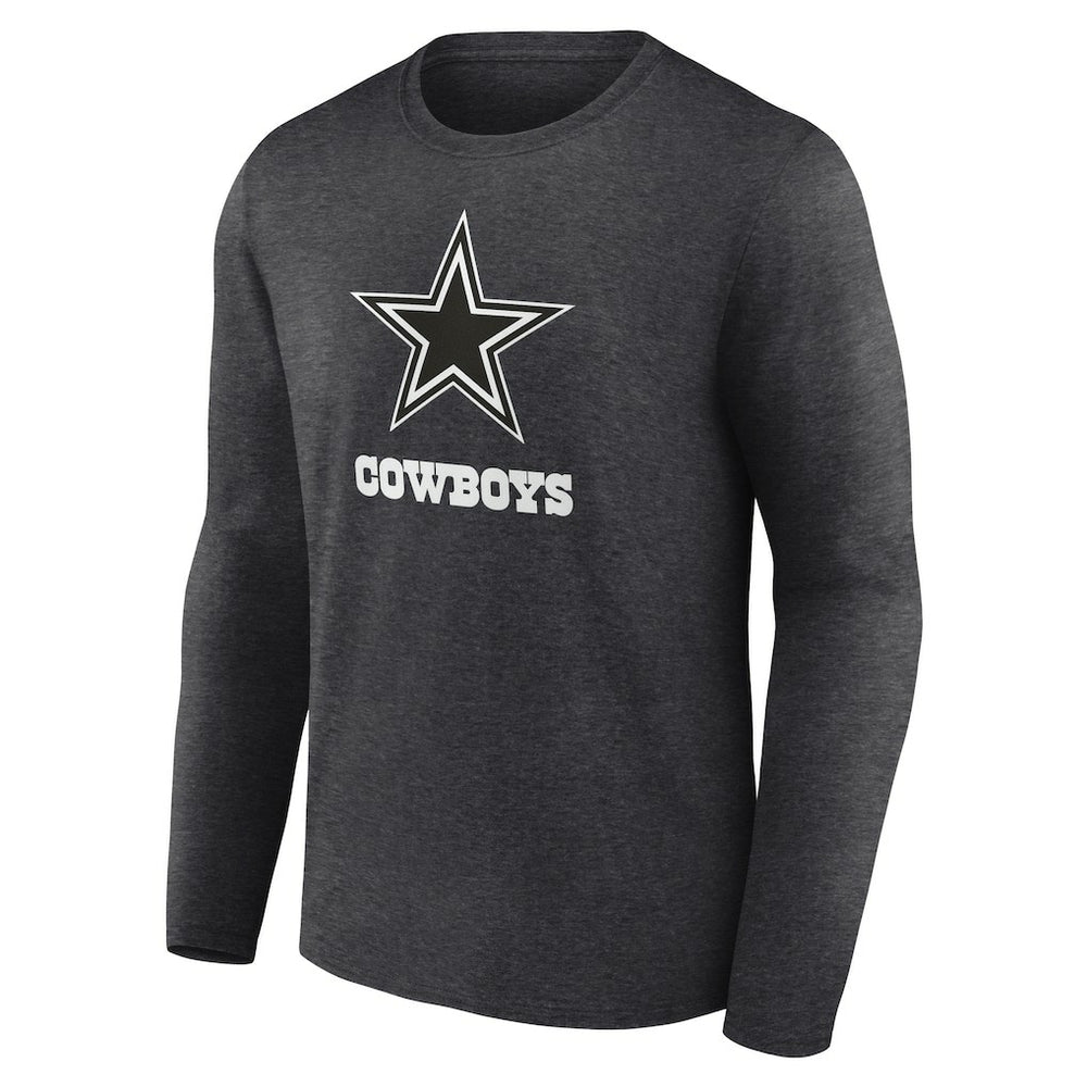 Dallas Cowboys Personalized Name & Number Monochrome Long Sleeve T-Shirt - Charcoal for sale