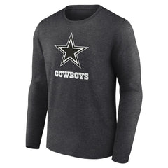Dallas Cowboys Personalized Name & Number Monochrome Long Sleeve T-Shirt - Charcoal for sale