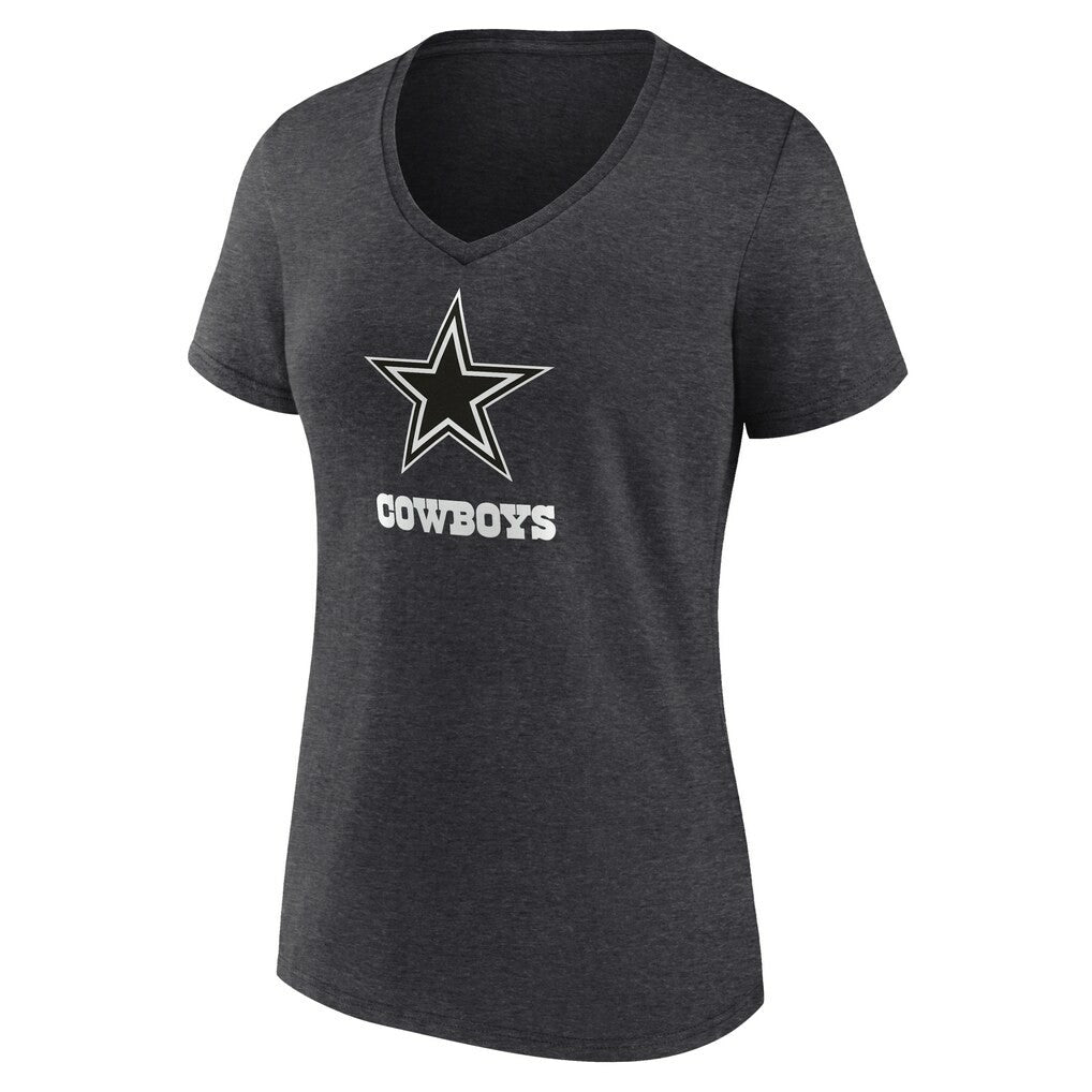 Dallas Cowboys Women's Personalized Name & Number Monochrome V-Neck Long Sleeve T-Shirt - Charcoal online