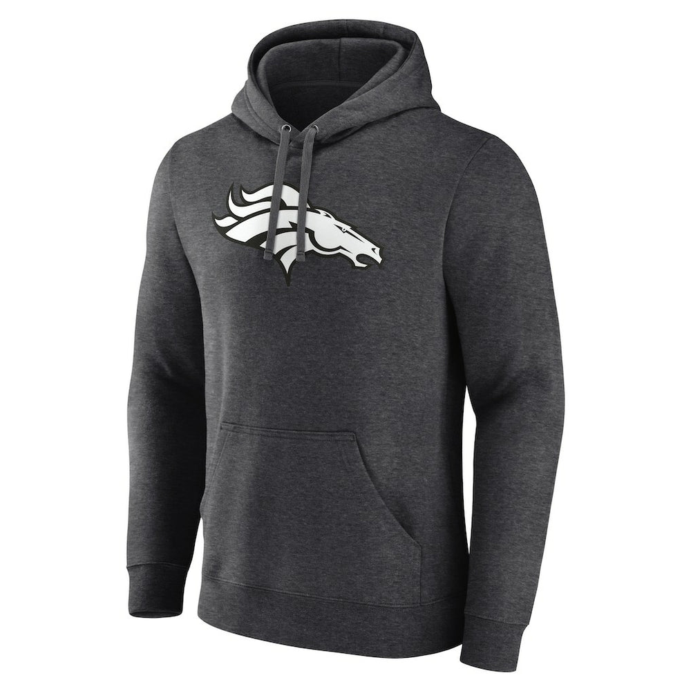 Denver Broncos Personalized Name & Number Monochrome Pullover Hoodie - Charcoal on sale