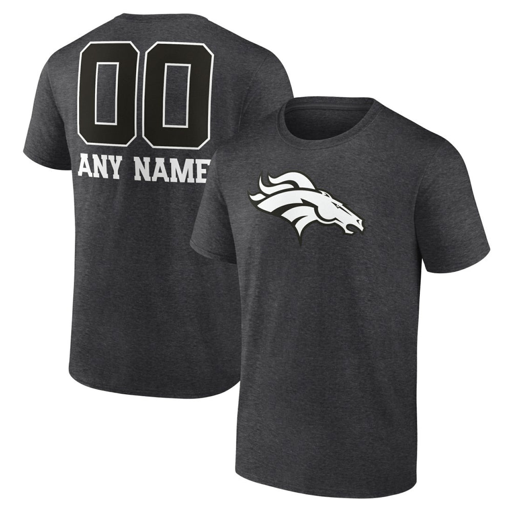 Denver Broncos Personalized Name & Number Monochrome T-Shirt - Charcoal online
