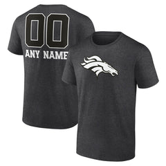 Denver Broncos Personalized Name & Number Monochrome T-Shirt - Charcoal online