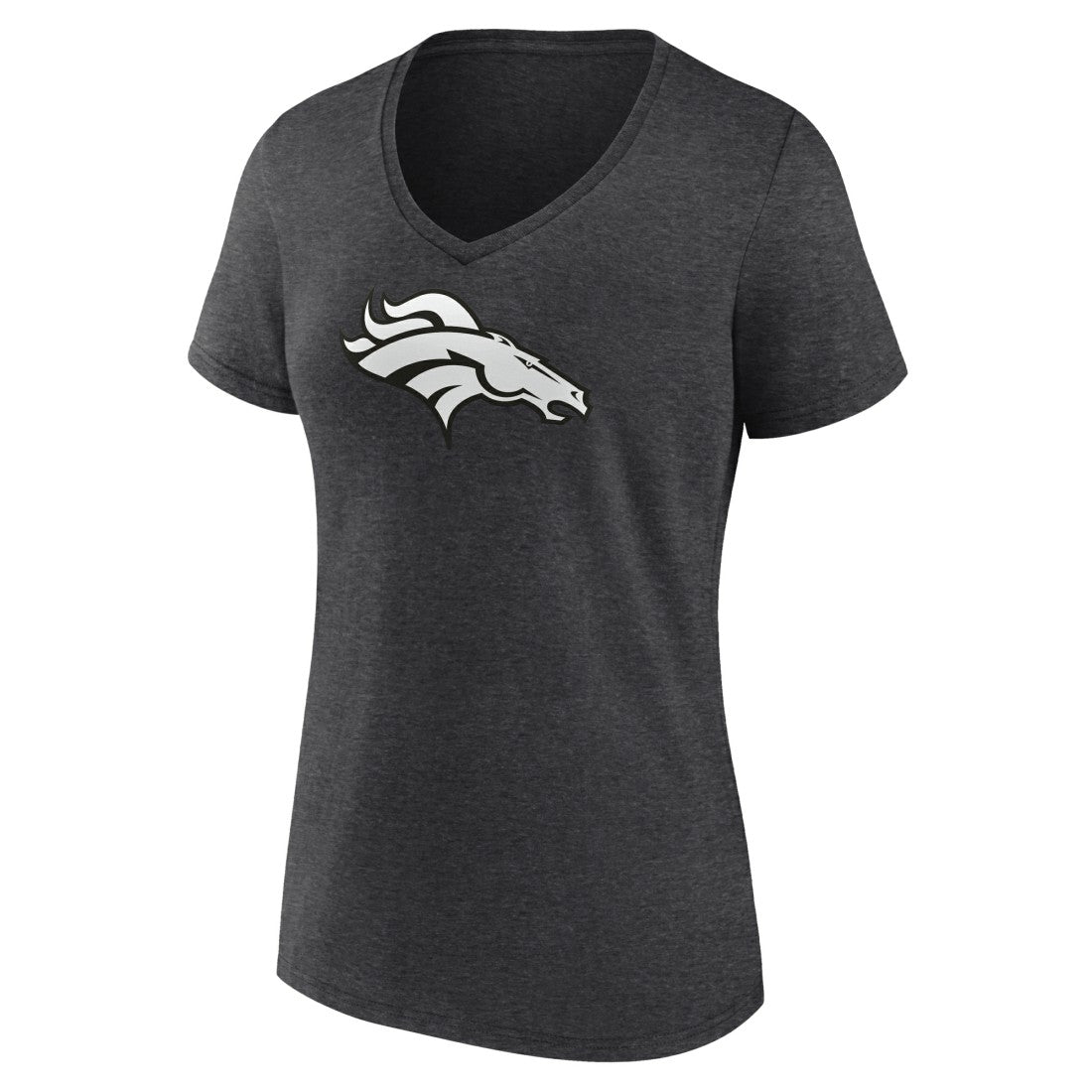 Denver Broncos Women's Personalized Name & Number Monochrome V-Neck Long Sleeve T-Shirt - Charcoal discount