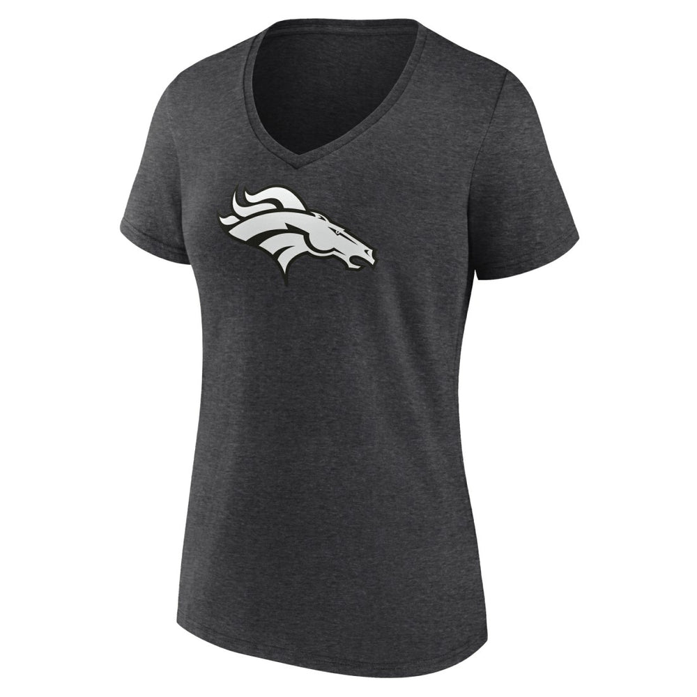 Denver Broncos Women's Personalized Name & Number Monochrome V-Neck Long Sleeve T-Shirt - Charcoal discount