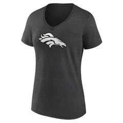 Denver Broncos Women's Personalized Name & Number Monochrome V-Neck Long Sleeve T-Shirt - Charcoal discount