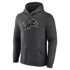 Detroit Lions Personalized Name & Number Monochrome Pullover Hoodie - Charcoal discount