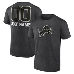 Detroit Lions Personalized Name & Number Monochrome T-Shirt - Charcoal online