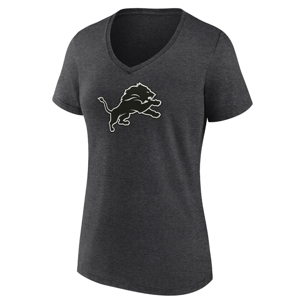 Detroit Lions Women's Personalized Name & Number Monochrome V-Neck Long Sleeve T-Shirt - Charcoal sale