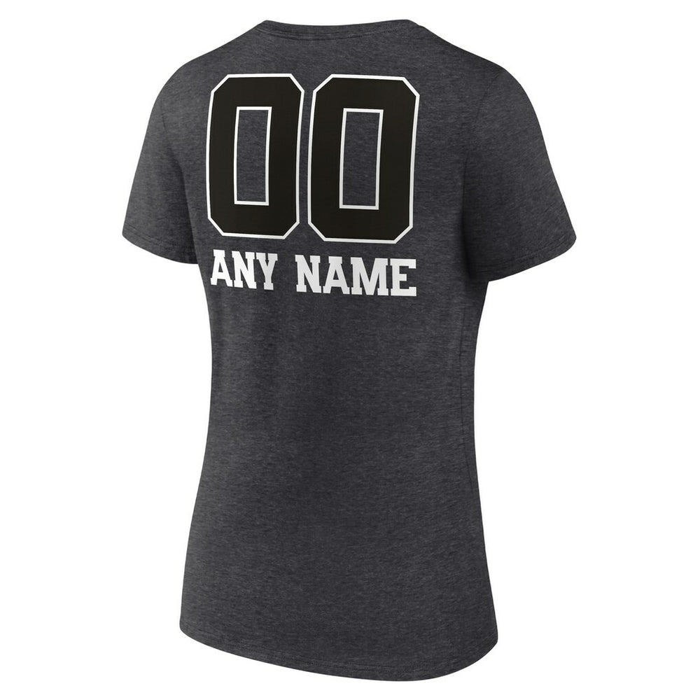 Green Bay Packers Women's Personalized Name & Number Monochrome V-Neck Long Sleeve T-Shirt - Charcoal sale