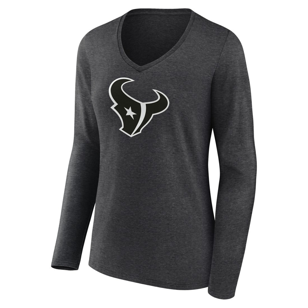 Houston Texans Women's Personalized Name & Number Monochrome V-neck T-Shirt - Charcoal on sale