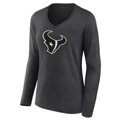 Houston Texans Women's Personalized Name & Number Monochrome V-neck T-Shirt - Charcoal on sale