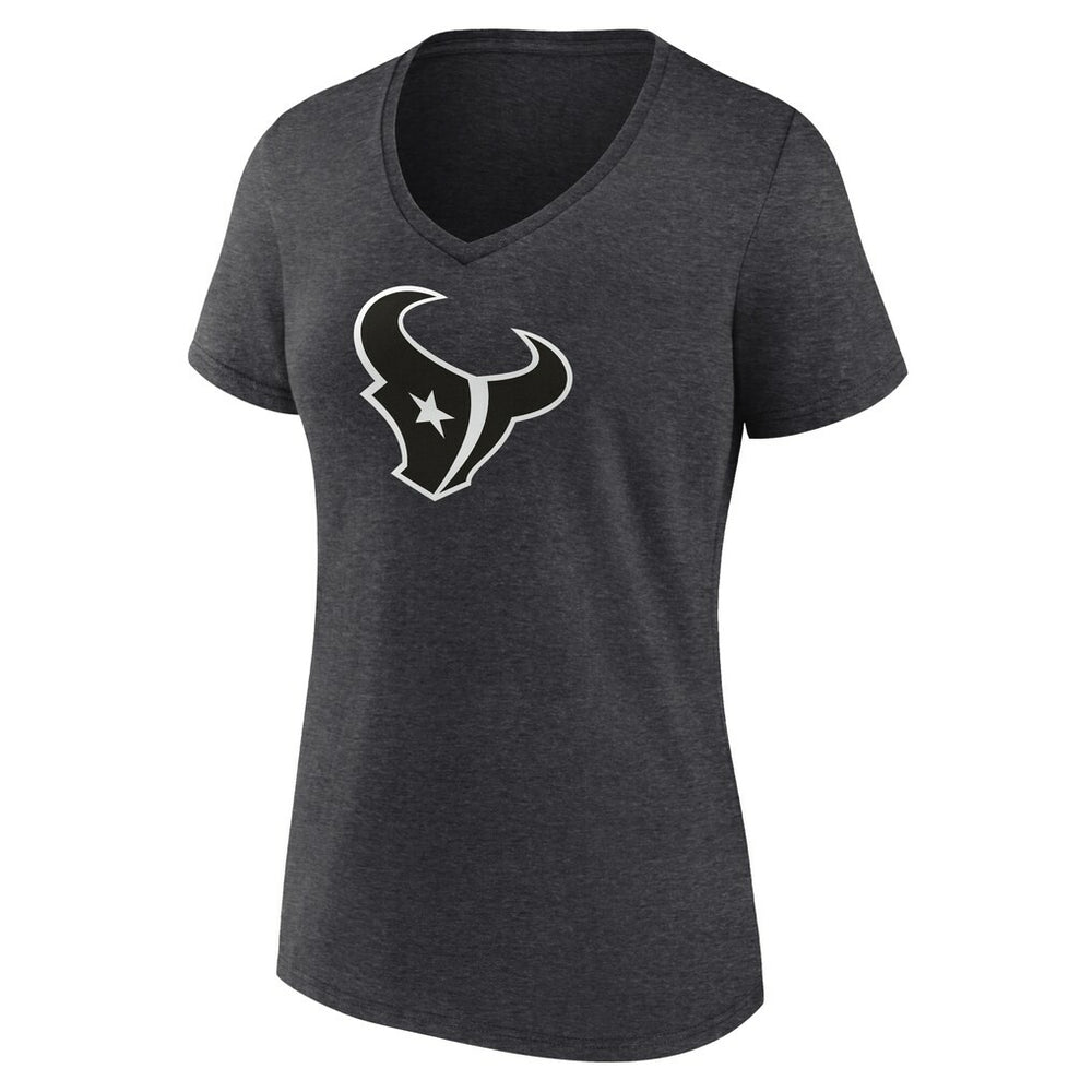 Houston Texans Women's Personalized Name & Number Monochrome V-Neck Long Sleeve T-Shirt - Charcoal for sale