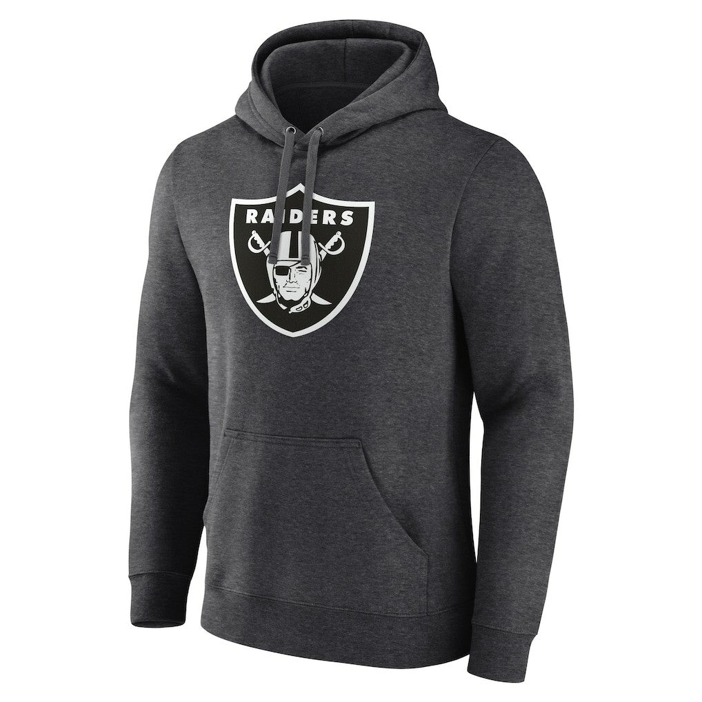 Las Vegas Raiders Personalized Name & Number Monochrome Pullover Hoodie - Charcoal on sale