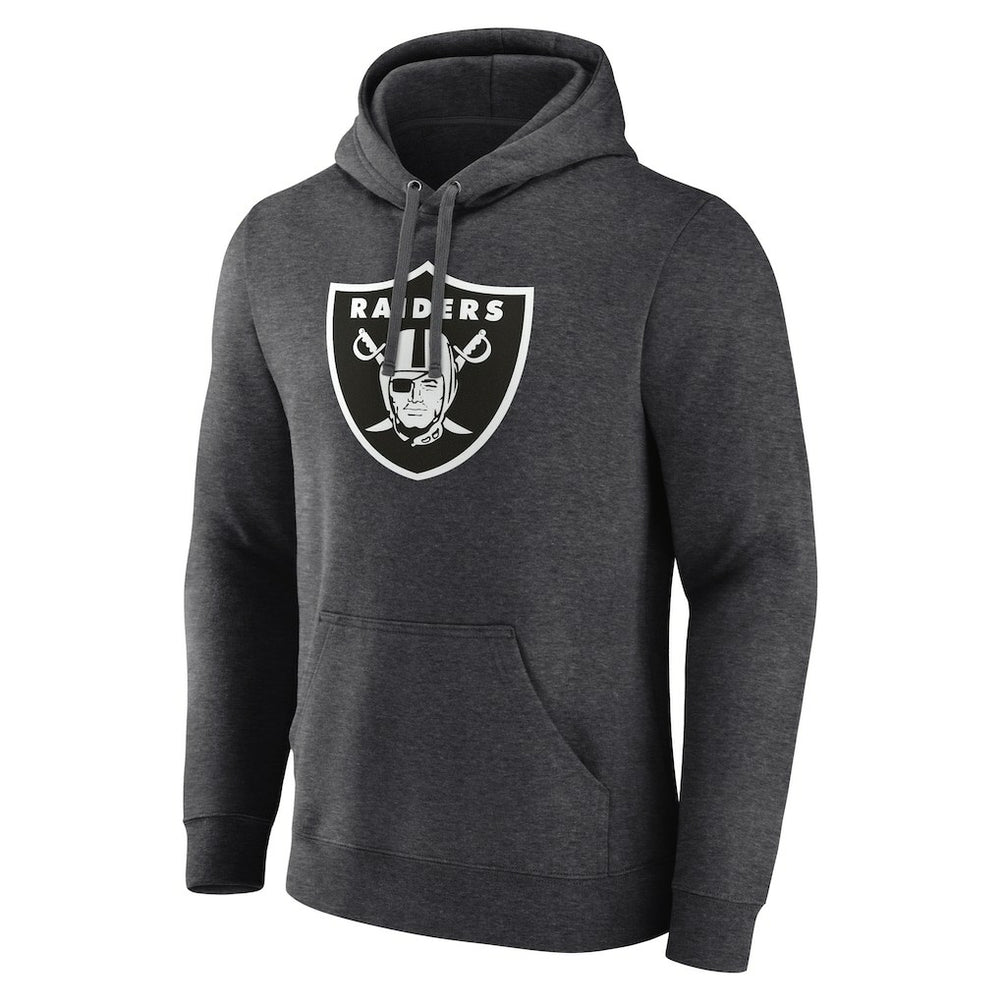 Las Vegas Raiders Personalized Name & Number Monochrome Pullover Hoodie - Charcoal on sale