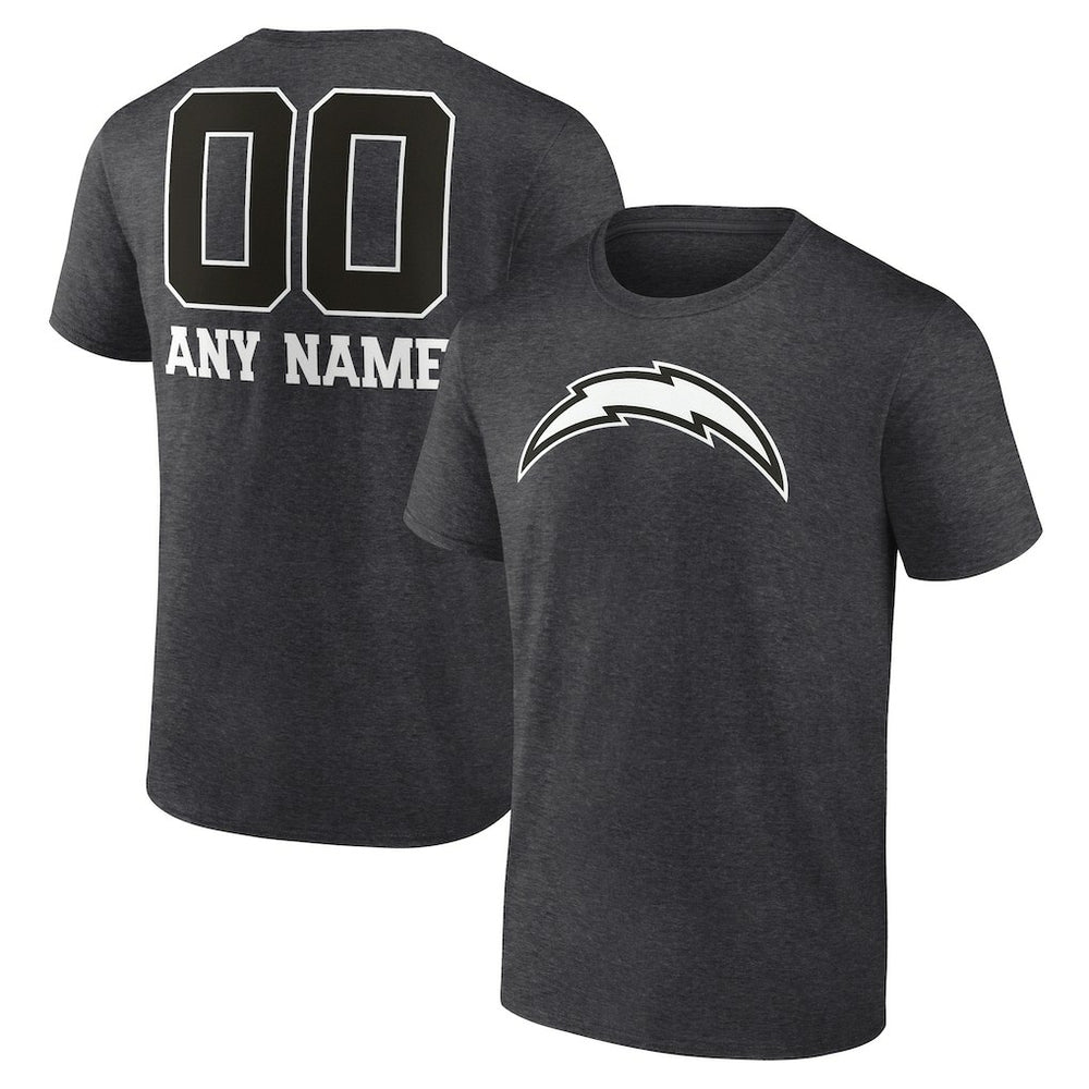 Los Angeles Chargers Personalized Name & Number Monochrome T-Shirt - Charcoal online