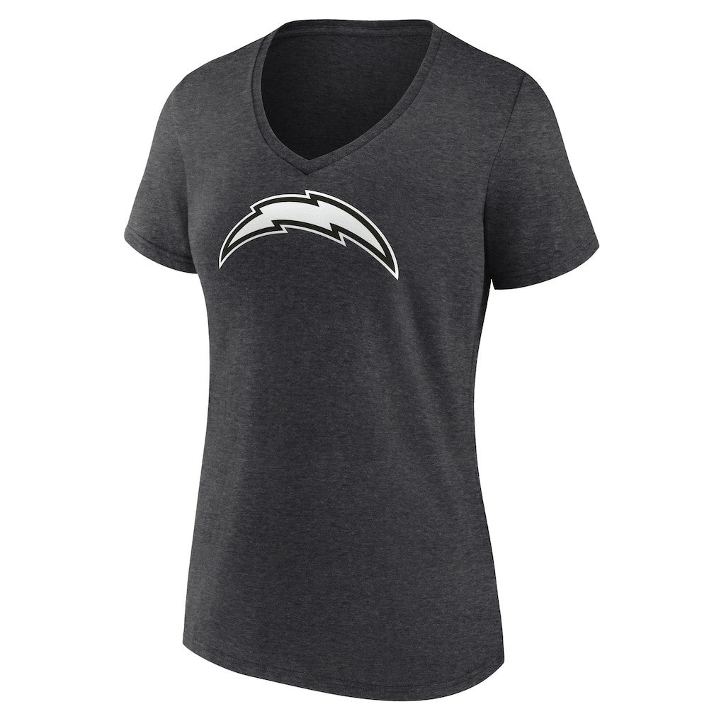Los Angeles Chargers Women's Personalized Name & Number Monochrome V-Neck Long Sleeve T-Shirt - Charcoal for sale