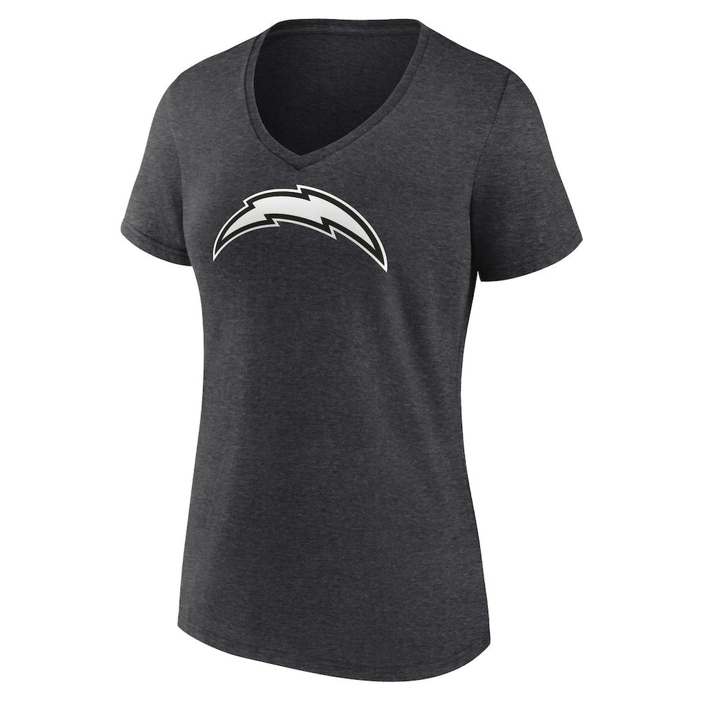 Los Angeles Chargers Women's Personalized Name & Number Monochrome V-Neck Long Sleeve T-Shirt - Charcoal for sale