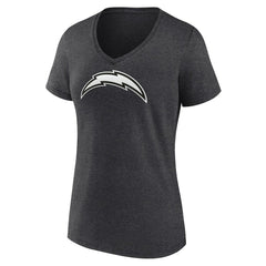 Los Angeles Chargers Women's Personalized Name & Number Monochrome V-Neck Long Sleeve T-Shirt - Charcoal for sale