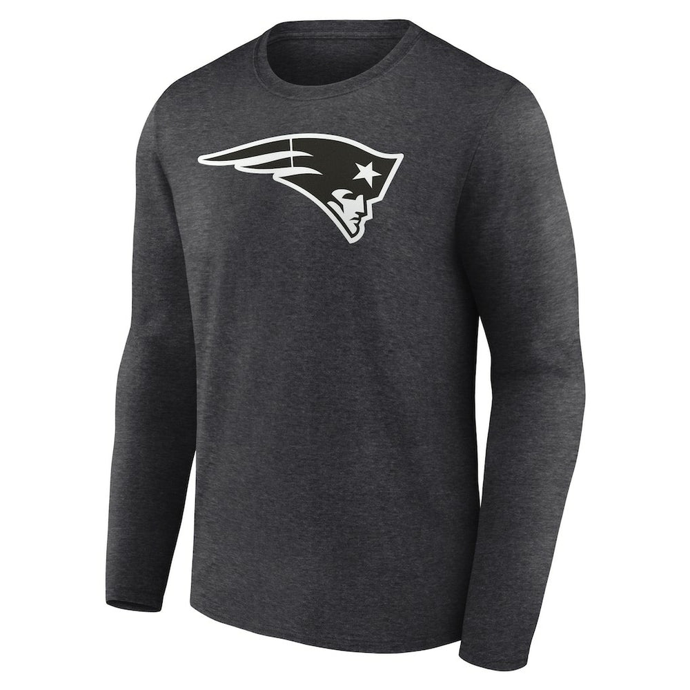 New England Patriots Personalized Name & Number Monochrome Long Sleeve T-Shirt - Charcoal on sale