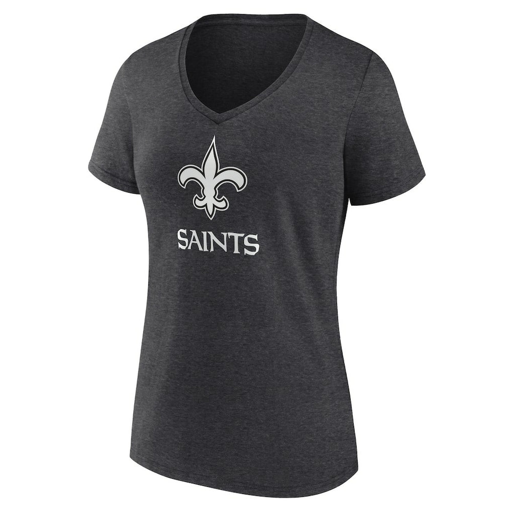 New Orleans Saints Women's Personalized Name & Number Monochrome V-Neck Long Sleeve T-Shirt - Charcoal for sale